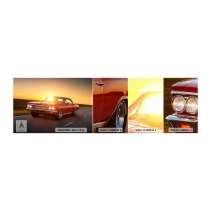 Échantillon de Papier Peint Autocollant Deluxe Sticker - Le désir est de couleur rouge - Voiture, Voyage, Ancien - 100x30 cm
