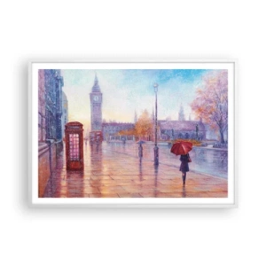 Affiche dans un cadre blanc - Poster - Jour automnal londonien - 100x70 cm