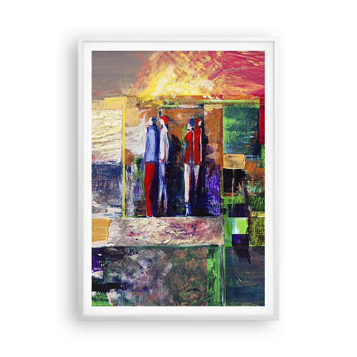 Affiche dans un cadre blanc - Poster - Relations et émotions - 70x100 cm