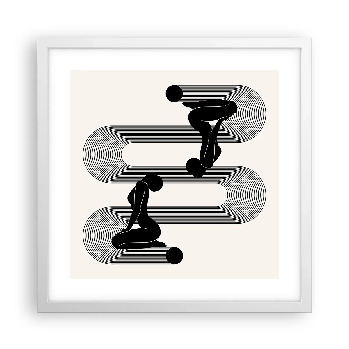 Affiche dans un cadre blanc - Poster - Symétrie sensuelle - 40x40 cm