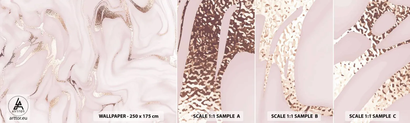 Échantillon de Papier Peint Autocollant Deluxe Sticker - Dans un châle rose - Abstraction, Morceau, Art moderne - 100x30 cm