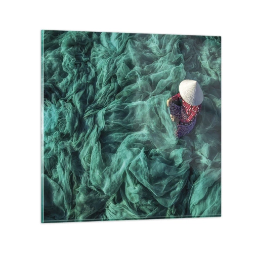Impression sur verre - Image sur verre - Dans une mer de filet - 30x30 cm