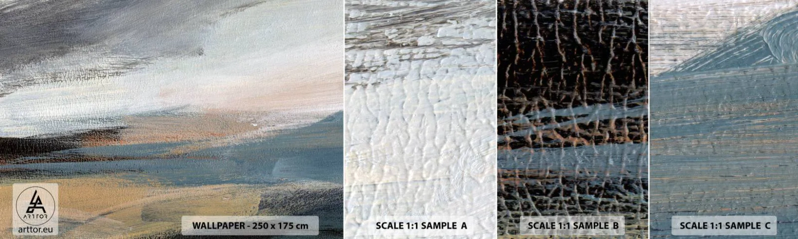 Échantillon De Papier Peint Standard Eco - Abstraction : paysage nordique - Morceau, Abstraction, Minimalisme - 100x30 cm