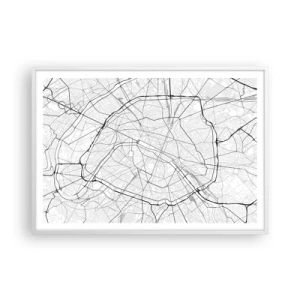 Affiche dans un cadre blanc - Poster - Fleur de Paris - 100x70 cm