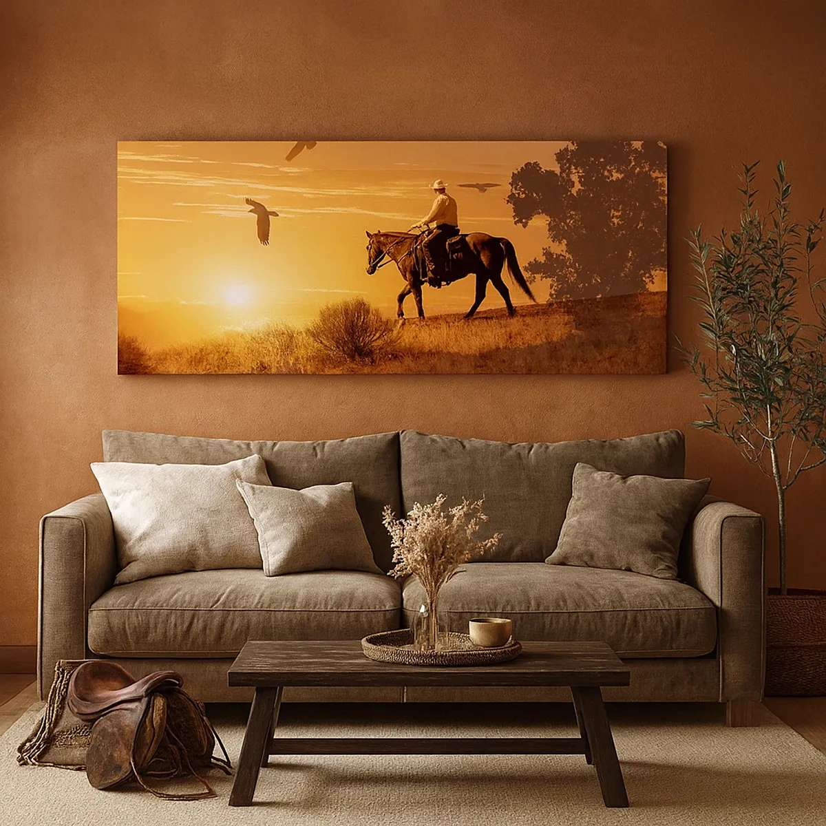 Impression sur toile - Image sur toile - Seul à travers la prairie - 30x30 cm