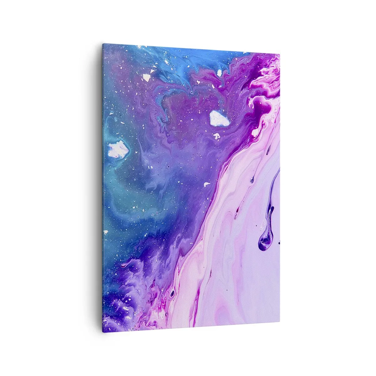 Impression sur toile - Image sur toile - Abstraction aux couleurs violettes et turquoise inspirée des contrastes - 70x100cm - Yin et yang - Décoration murale moderne pour le salon et la chambre ARTTOR