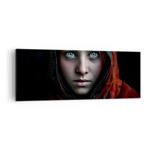 Impression sur toile - Image sur toile - Portrait d'une femme au regard intense aux couleurs chaudes - 140x50cm - Princesse orientale - Décoration murale moderne pour le salon et la chambre ARTTOR