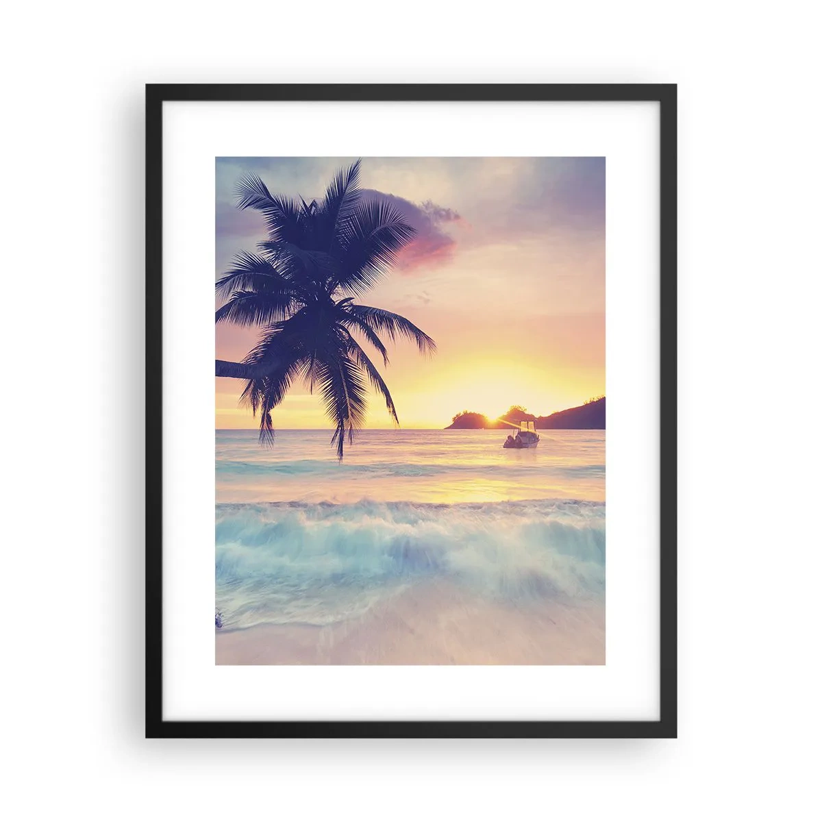 Affiche dans un cadre noir - Poster - Une soirée à la baie - 40x50 cm