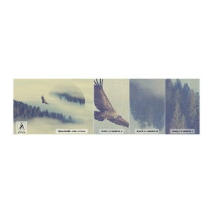 Échantillon de Papier Peint Premium Canvas - J'ai vu l'ombre d'un aigle - Aigle, Oiseau, Forêt - 100x30 cm
