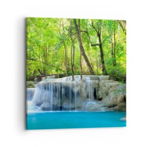 Impression sur toile - Image sur toile - Se noyer dans le turquoise et le vert - 70x70 cm