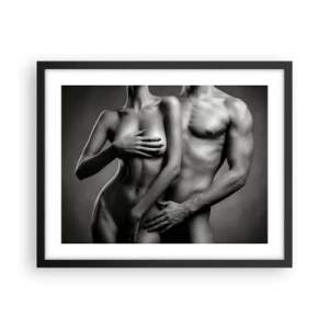 Affiche dans un cadre noir - Poster - Adam et Eve - 50x40 cm