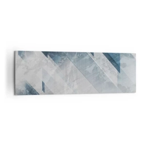 Impression sur toile - Image sur toile - Lignes abstraites dans des tons de gris et de bleu - 160x50cm - Composition spatiale - mouvement gris - Décoration murale moderne pour le salon et la chambre ARTTOR