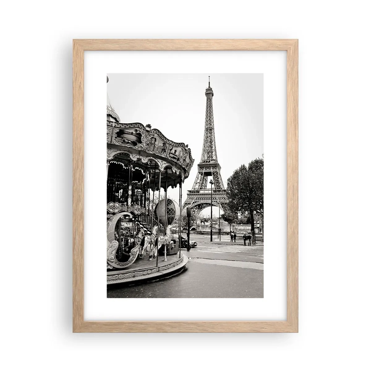 Affiche dans un chêne clair - Poster - Aussi amusant, ce n'est qu'à Paris - 30x40 cm