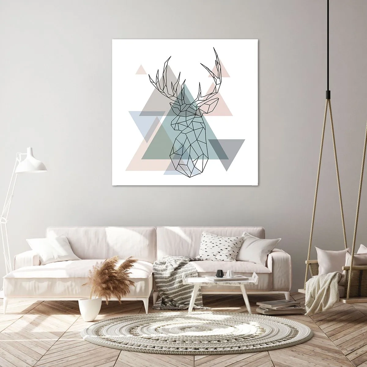 Impression sur toile - Image sur toile - Dans une forêt géométrique - 60x60 cm