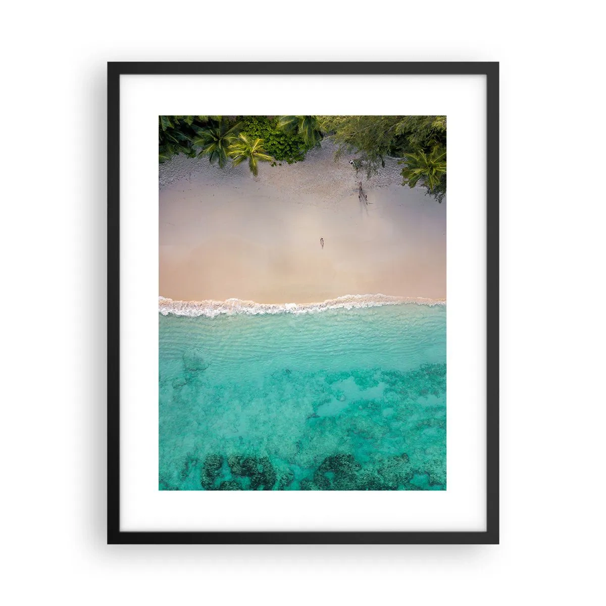 Affiche dans un cadre noir - Poster - Plage paradisiaque - 40x50 cm