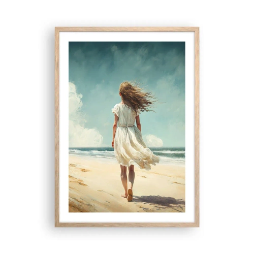Affiche dans un chêne clair - Poster - Pour rencontrer le soleil et le vent - 50x70 cm