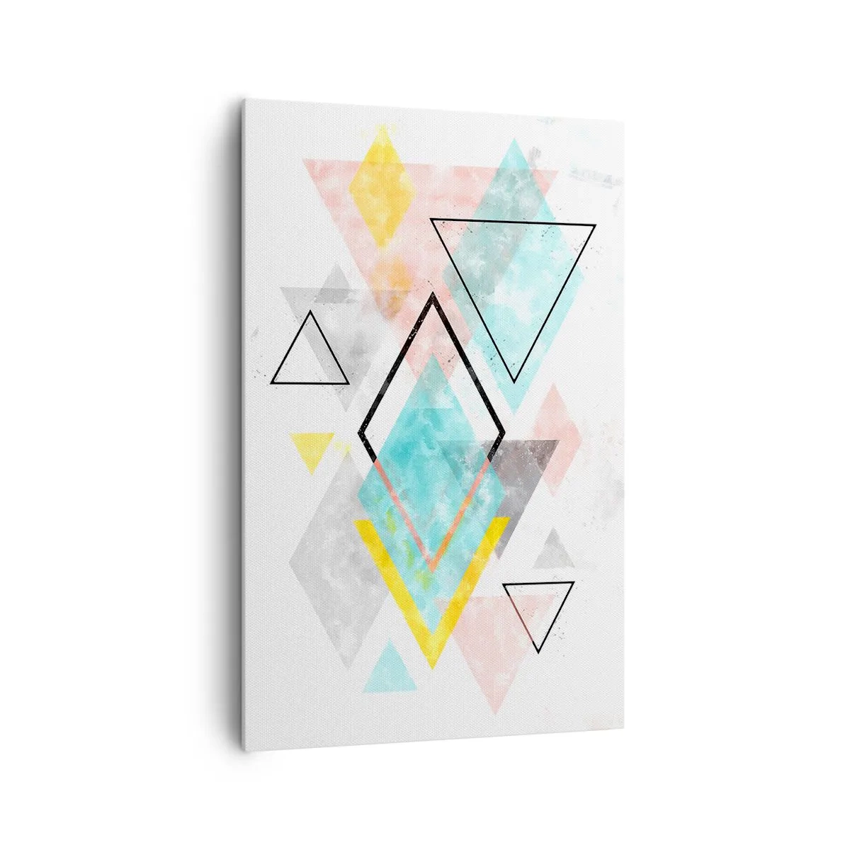 Impression sur toile - Image sur toile - Motifs géométriques colorés sur fond blanc - 80x120cm - Géométrie facile - Décoration murale moderne pour le salon et la chambre ARTTOR