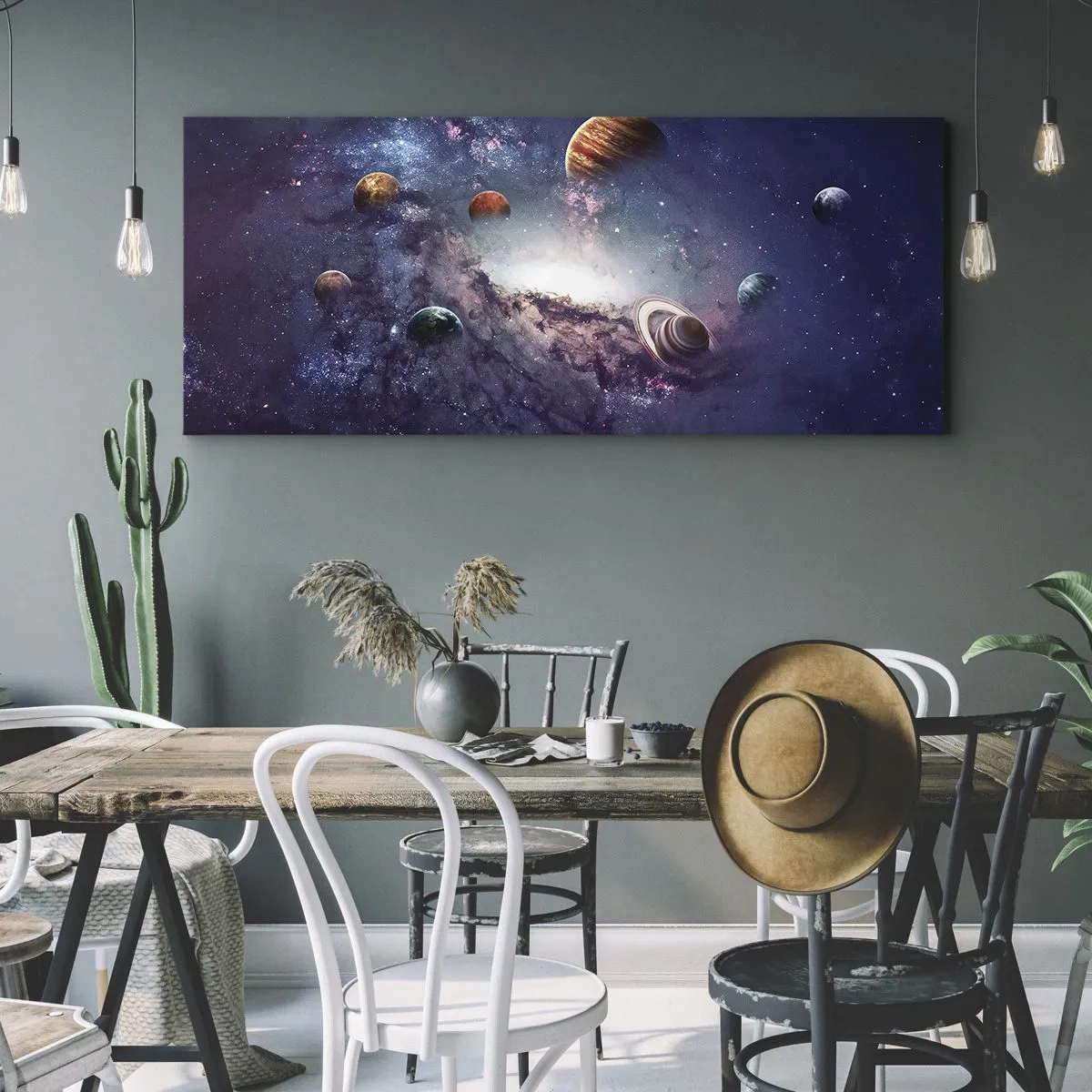 Impression sur toile - Image sur toile - Système de danse solaire - 100x40 cm