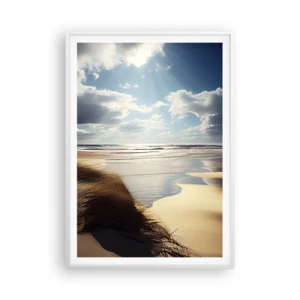 Affiche dans un cadre blanc - Poster - Plage, plage sauvage - 70x100 cm