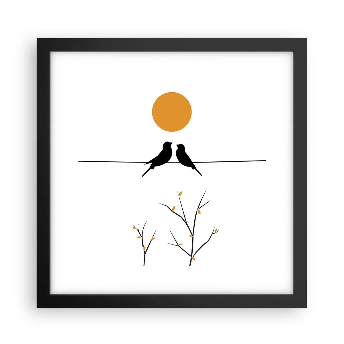 Affiche dans un cadre noir - Poster - Soirée pour rossignols - 30x30 cm