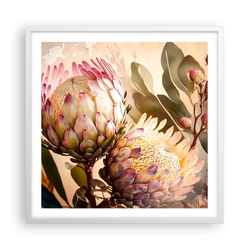 Affiche dans un cadre blanc - Poster - Tendrement embrassé - 60x60 cm