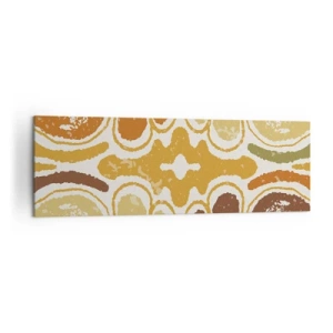 Impression sur toile - Image sur toile - Motifs abstraits chaleureux dans les tons jaunes et bruns - 160x50cm - Abstraction sentimentale - Décoration murale moderne pour le salon et la chambre ARTTOR
