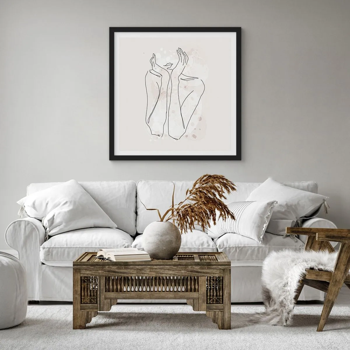 Affiche dans un cadre noir - Poster - Instant de rêve - 60x60 cm