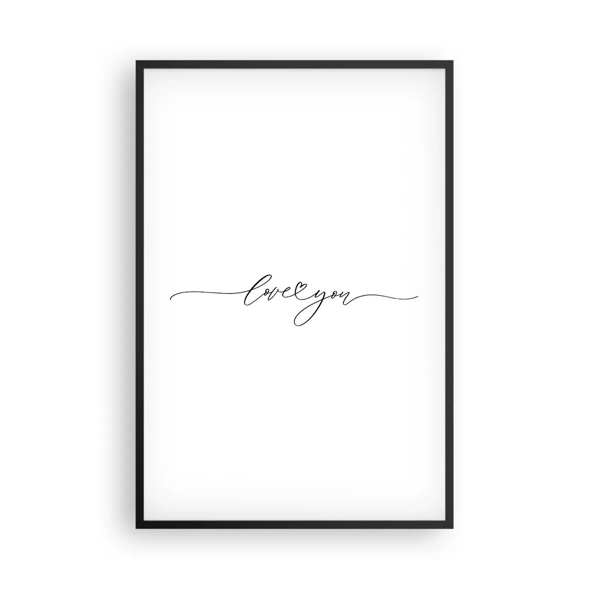 Affiche dans un cadre noir - Poster - Noir sur blanc - 61x91 cm