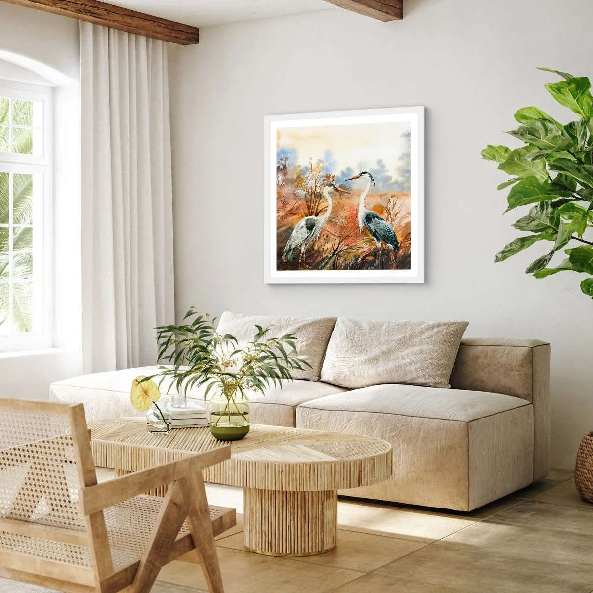 Affiche dans un cadre blanc - Poster - Jusqu'où en automne ? - 40x40 cm