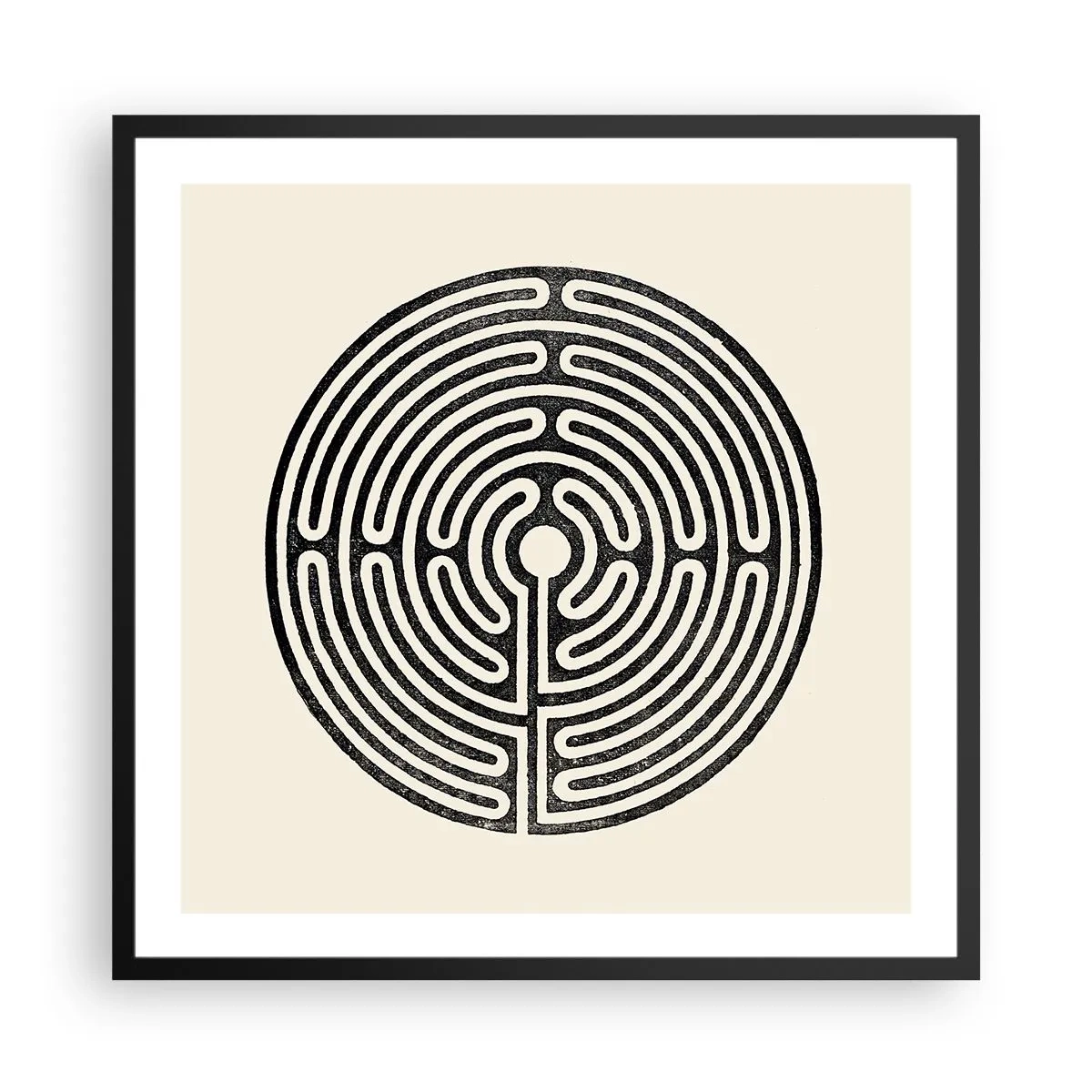 Affiche dans un cadre noir - Poster - Ordre mystérieux - 60x60 cm