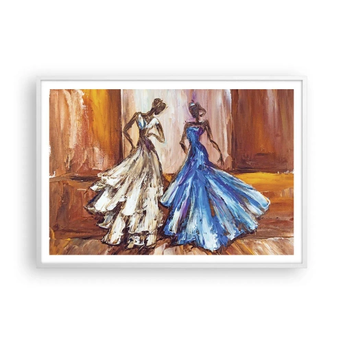 Affiche dans un cadre blanc - Poster - Un duo reconnaissant - 100x70 cm