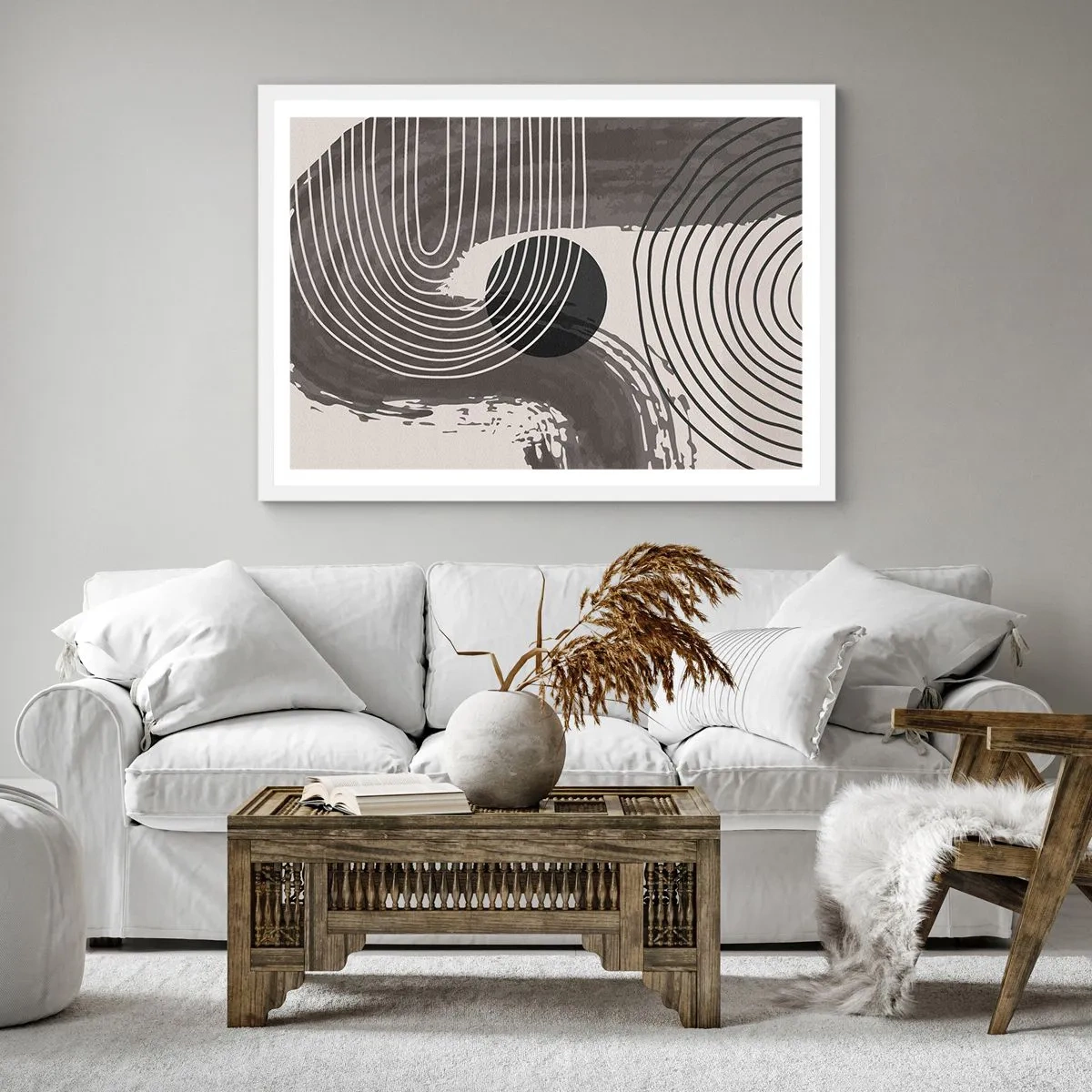 Affiche dans un cadre blanc - Poster - L'ovale gagne - 40x40 cm