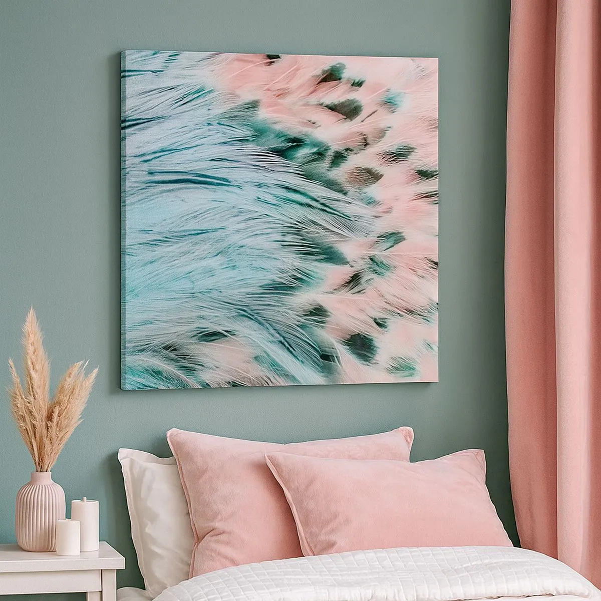 Impression sur toile - Image sur toile - Duvet rose saphir - 30x30 cm