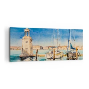 Impression sur toile - Image sur toile - Lagune ensoleillée - 100x40 cm