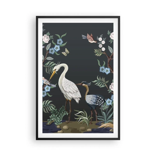 Affiche dans un cadre noir - Poster - Parade d'oiseaux - 61x91 cm