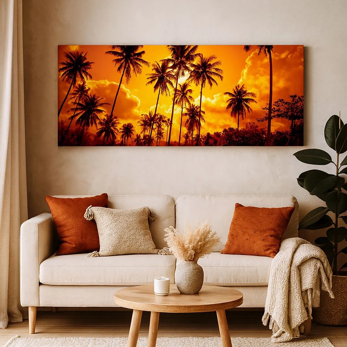 Impression sur toile - Image sur toile - Montagnes en feu, forêts en feu - 100x40 cm