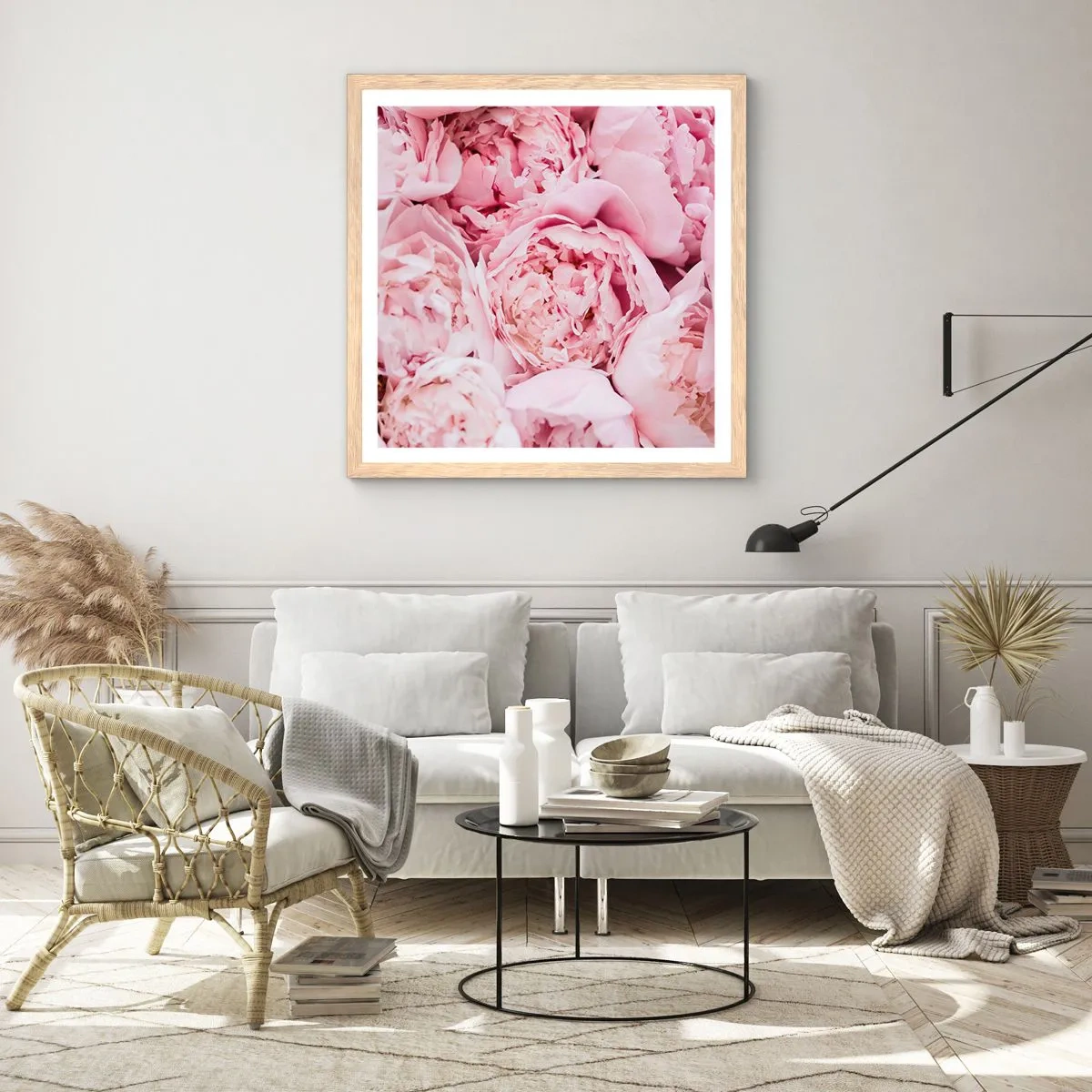 Affiche dans un chêne clair - Poster - Caliné et parfumé - 40x40 cm