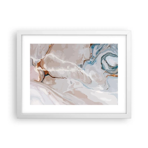 Affiche dans un cadre blanc - Poster - Le bleu serpente sous le blanc - 40x30 cm