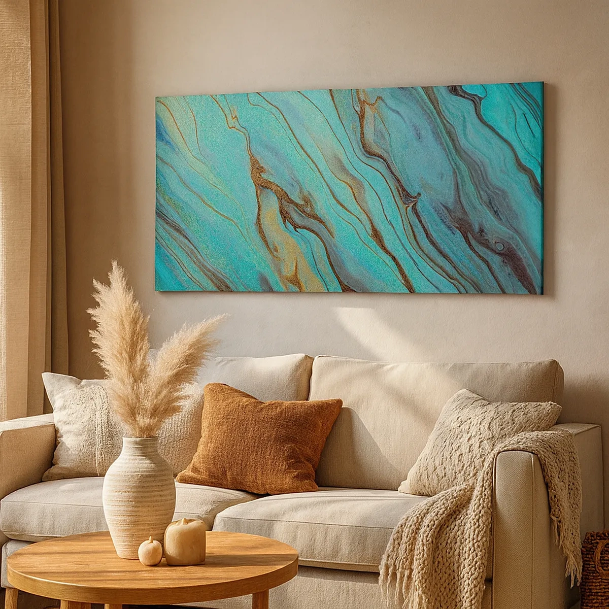 Impression sur toile - Image sur toile - Marée turquoise - 30x30 cm