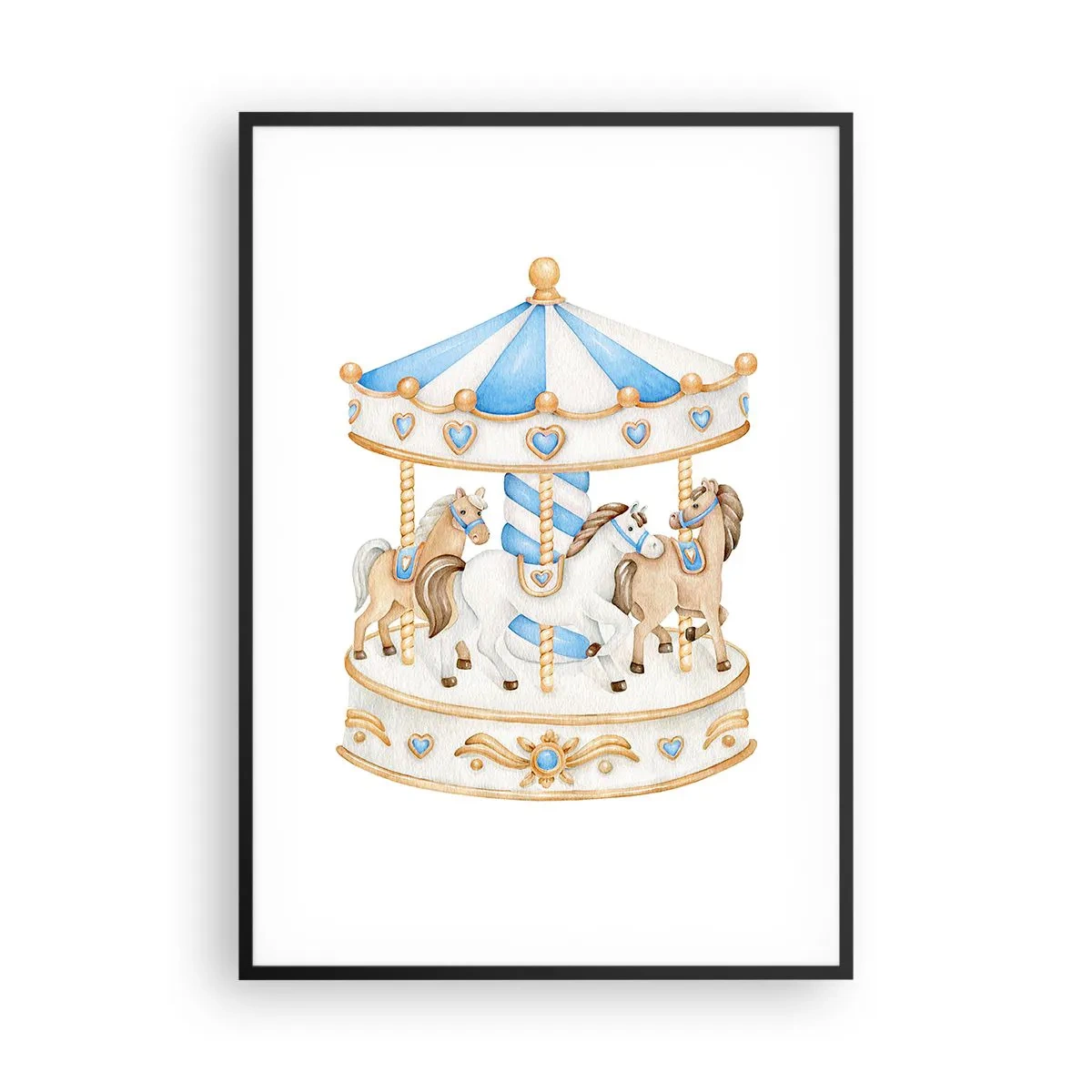 Affiche dans un cadre noir - Poster - Douce enfance - 70x100 cm