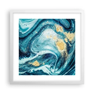Affiche dans un cadre blanc - Poster - Vortex bleu - 40x40 cm