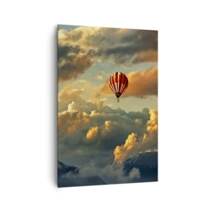 Impression sur toile - Image sur toile - Un ballon sur fond de nuages dramatiques - 70x100cm - Je vole parce que je veux - Décoration murale moderne pour le salon et la chambre ARTTOR