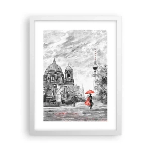 Affiche dans un cadre blanc - Poster - Rencontre berlinoise - 30x40 cm
