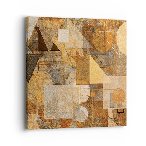 Impression sur toile - Image sur toile - Étude cubique de marron - 40x40 cm