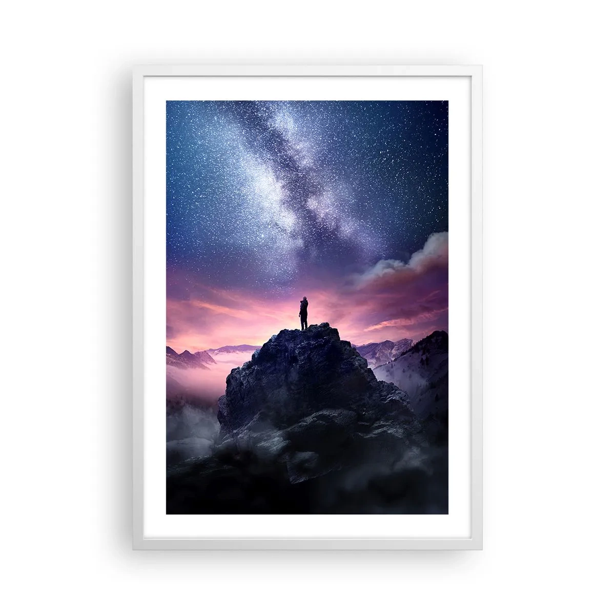 Affiche dans un cadre blanc - Poster - Et il a ressenti la vie - 50x70 cm