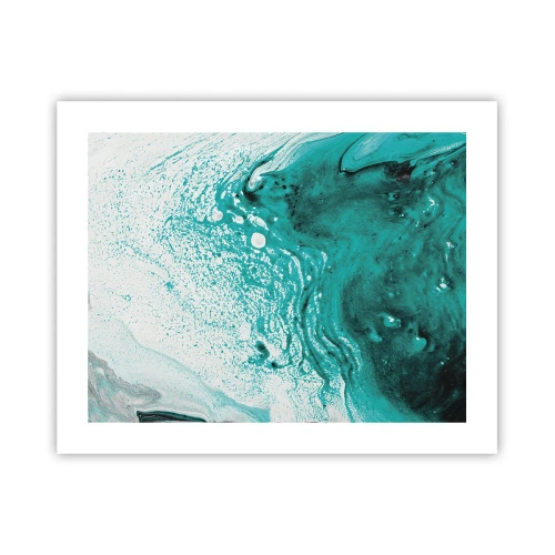 Affiche - Poster - Se fondre dans le bleu et le turquoise - 50x40 cm