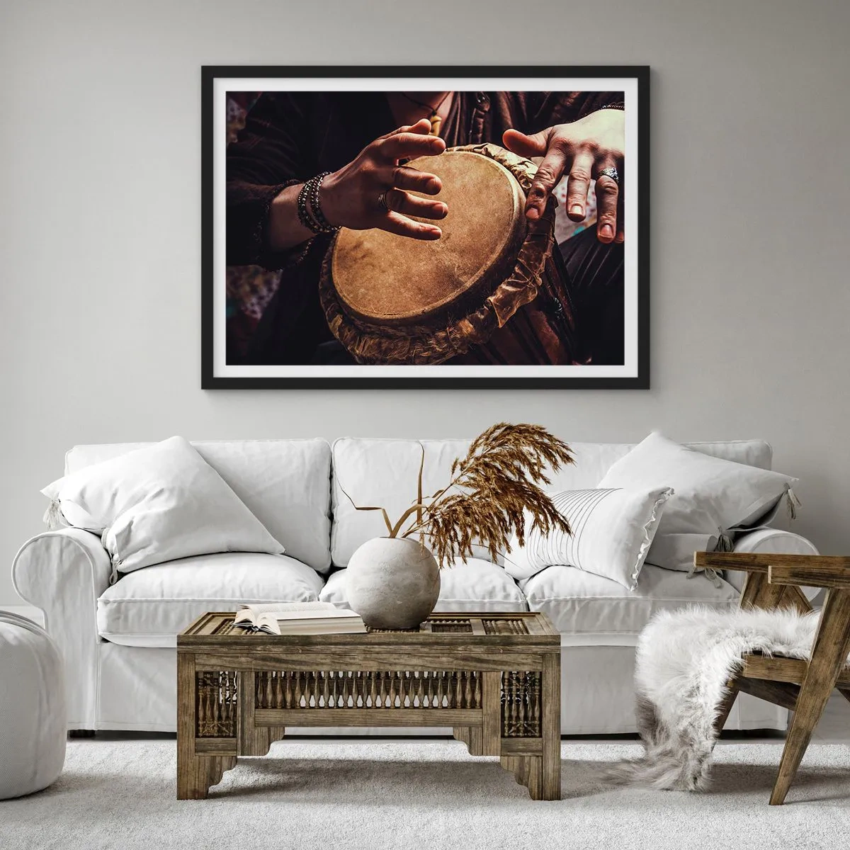 Affiche dans un cadre noir - Poster - Au rythme du coeur - 50x40 cm