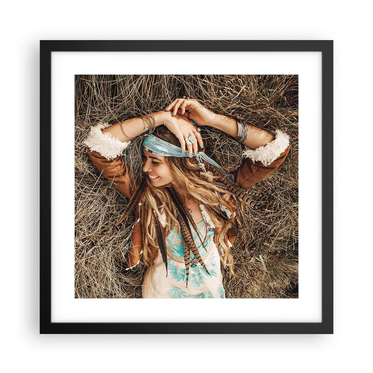 Affiche dans un cadre noir - Poster - En route vers les années d'amour - 40x40 cm