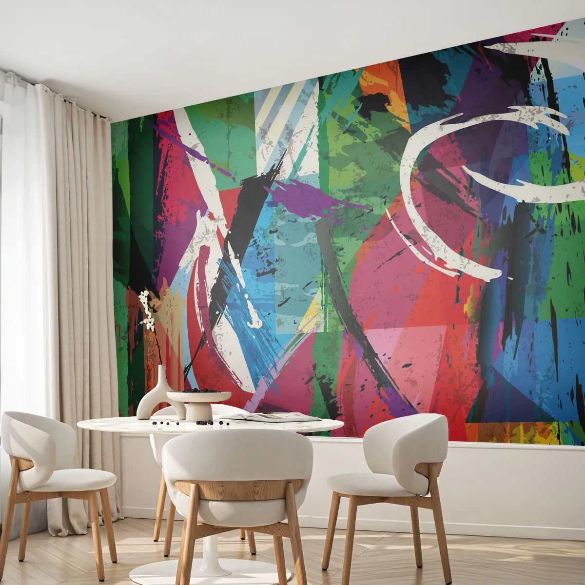 Papier Peint Autocollant Deluxe Sticker - Rapide, vif et bondissant - Abstraction, Morceau, Art moderne - 250x175 cm