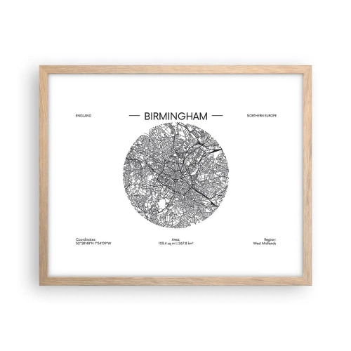 Affiche dans un chêne clair - Poster - Anatomie de Birmingham - 50x40 cm